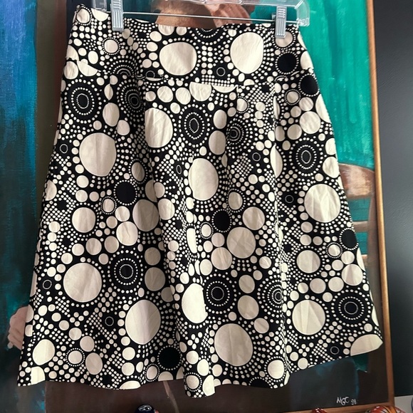 Jacob Y2K Boho Rave Black and White Circle Skater Skirt 5/6 - Picture 8 of 16